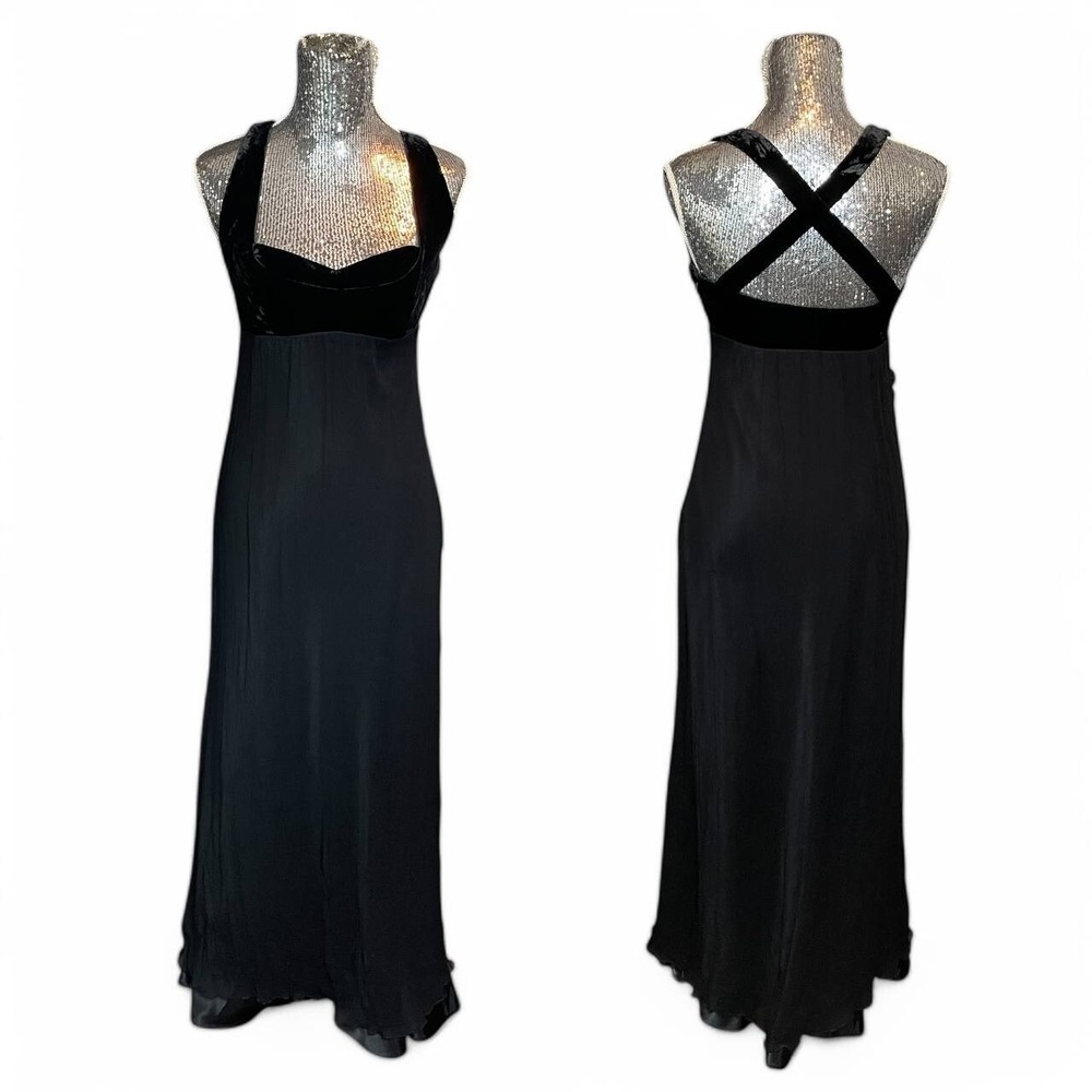 Laundry By Shelli Segal Black Velvet-Bodice Maxi Dress